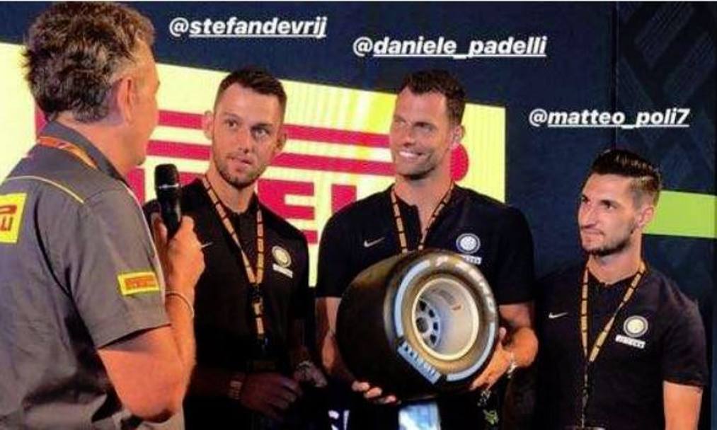 Stefan de Vrij, Daniele Padelli e Matteo Politano, giocatori dell&#39;Inter. Instagram